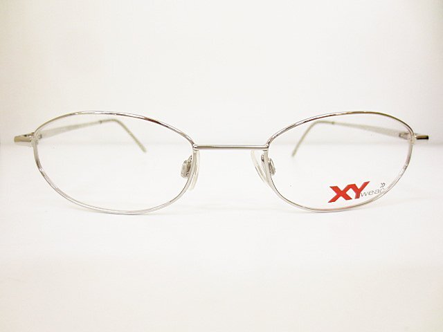 ∞ XYiwear 眼鏡 メガネフレーム Mod.XYANK C4 47□19-135 メタル フルリム シルバー イタリア製 □H8