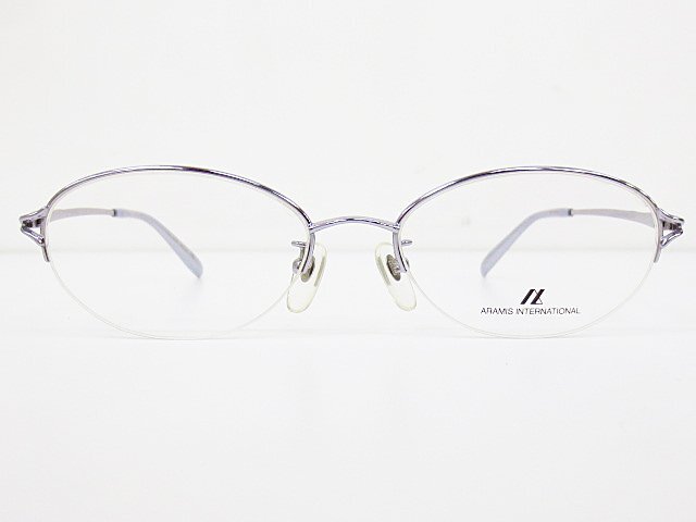 ∞ ARAMIS INTERNATIONAL アラミス 眼鏡 メガネフレーム AI-6201 54□18-137 メタル チタン ナイロール シルバー 日本製 □H8