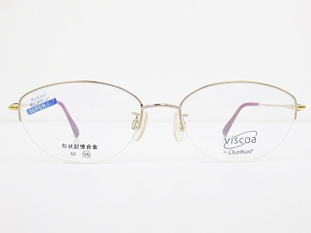 ∞ viscoa by Charmant シャルマン 眼鏡 メガネフレーム CH3528 55□18-135 形状記憶 ナイロール シルバー 日本製 □H8