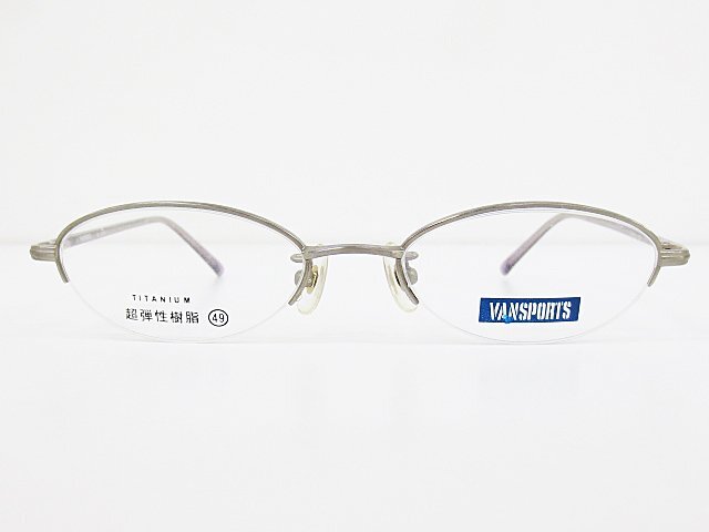 ∞ VANSPORTS ヴァンスポーツ 眼鏡 メガネフレーム VS-4351 49□18-140 メタル ナイロール シルバー パープル 日本製 □H8