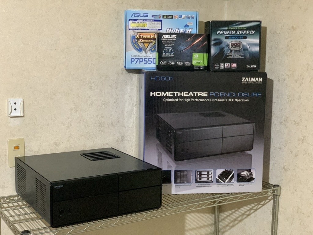 【中古】ZALMAN HD501 HOMETHEATRE PC ENCLOSURE アンプ式横型ケース 4K出力 メモリ16GB WIN10 500W電源