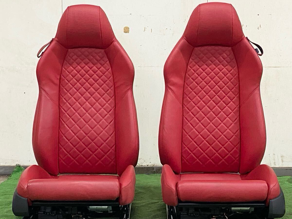 【希少品！】アウディ R8 スパイダー 5.2 FSI クワトロ 純正 シート 左右 運転席側 助手席側 レッドレザー AUDI 交換用 即納可能