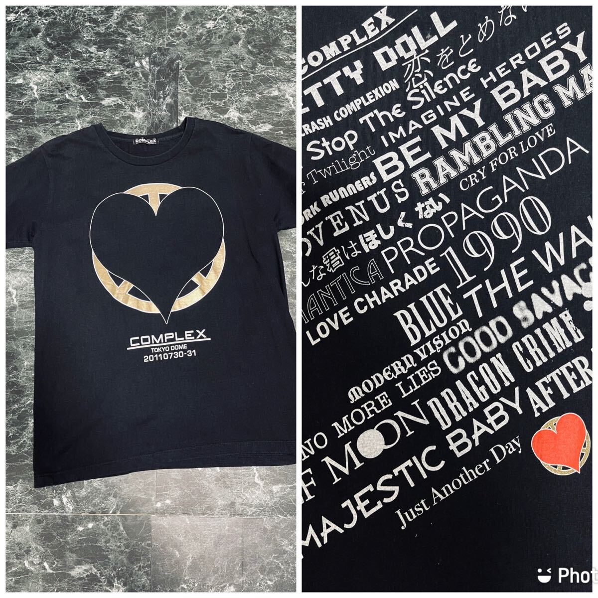 COMPLEX コンプレックス TOKYO DOME ハート Tシャツ　L