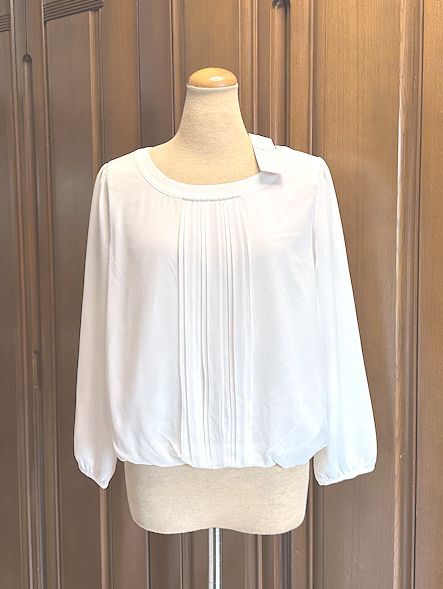 最終価格★any SiS エニィスィス・オンワード★洗えるパールビジュー付プリーツシフォン・ブラウス・2/M￥6,900★セレモニー★未使用