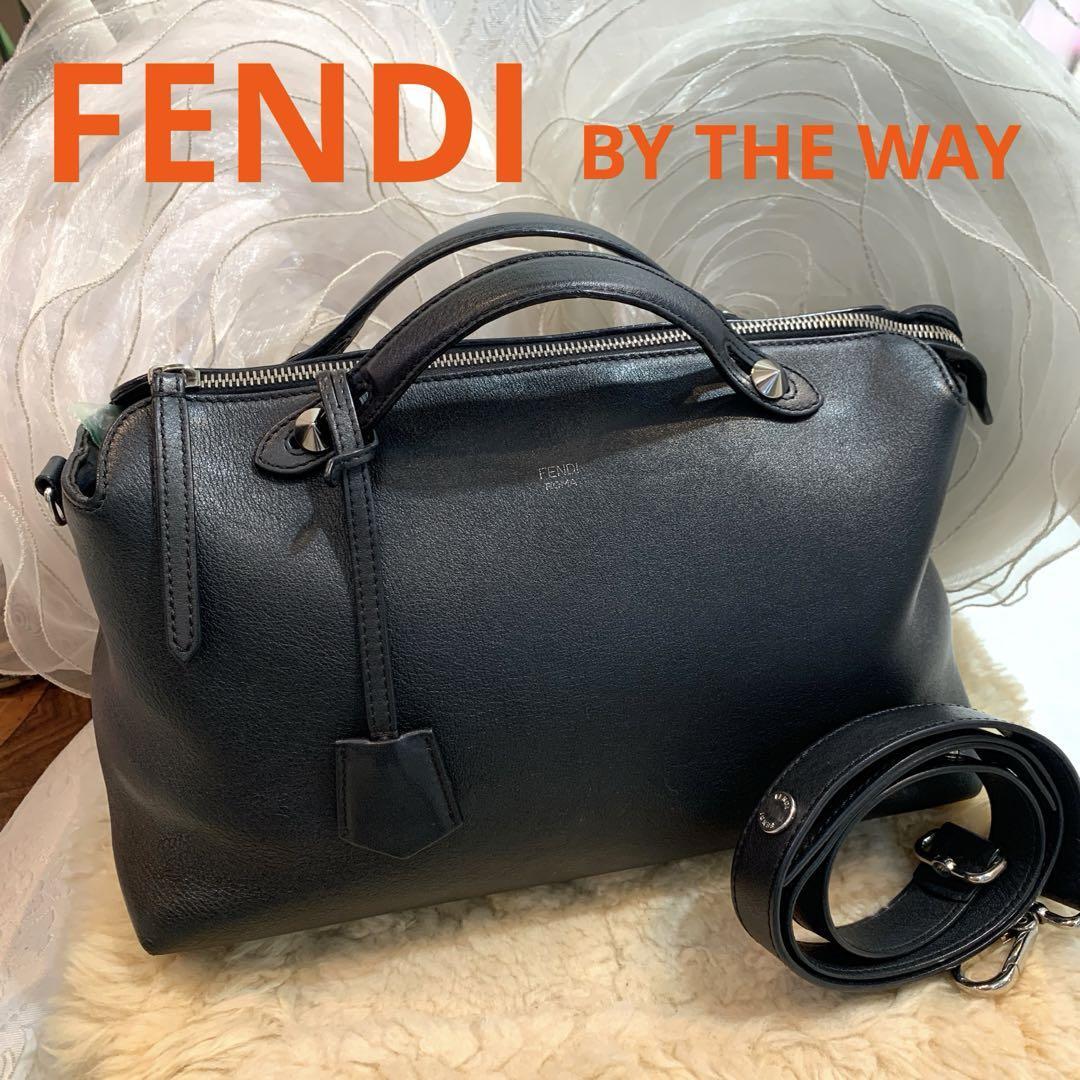 ☆訳アリ☆FENDI バイザウェイ ラージ 2WAY ハンドバッグ レザー 黒
