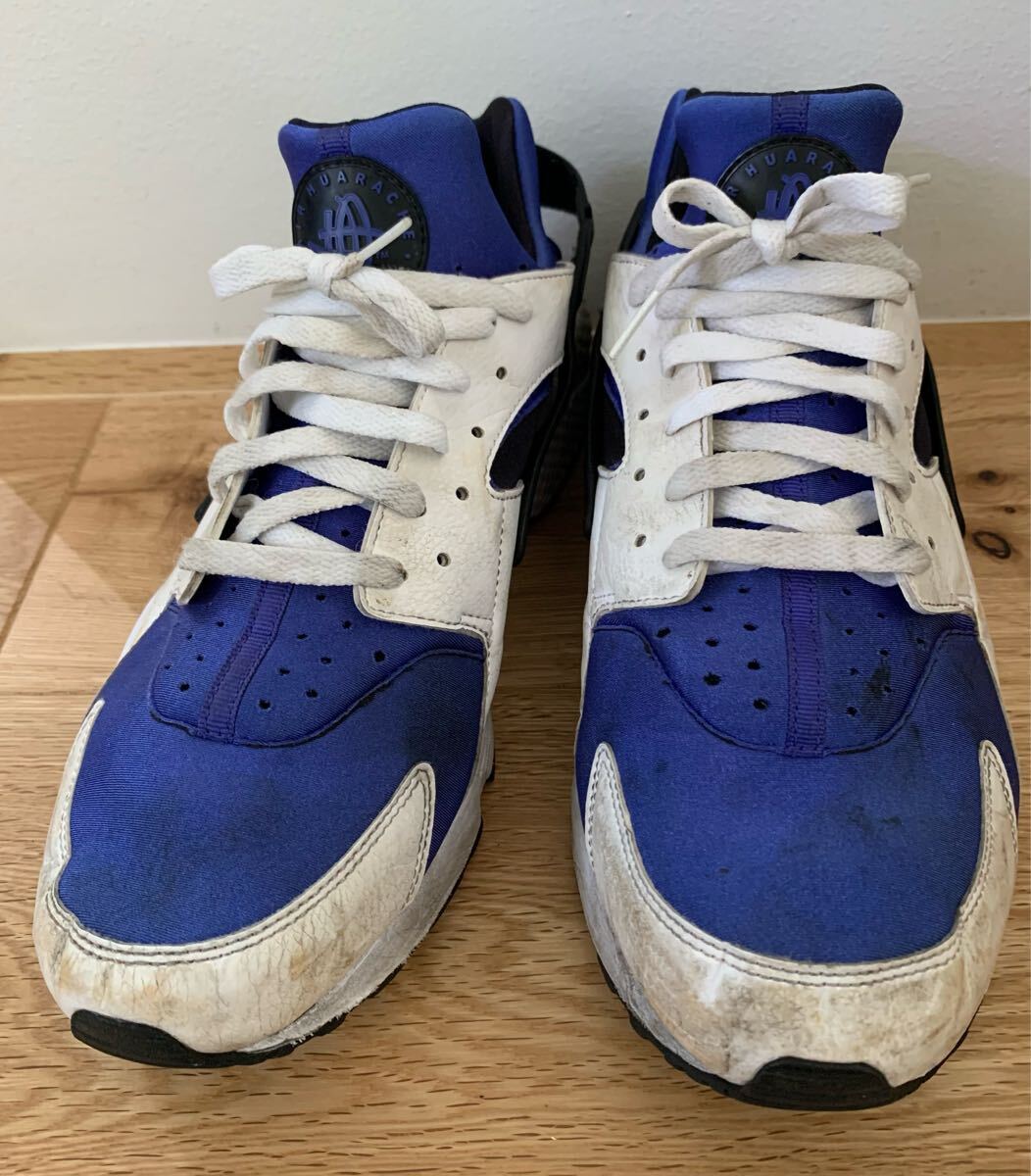 美品 NIKE AIR HUARACHE エアーハラチ 白 黒 青 13インチ 31ｃｍ AT4254-100 'Persian Violet