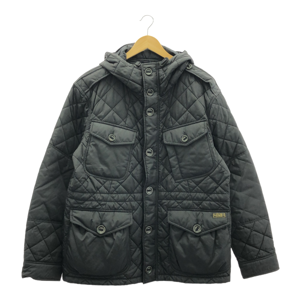 POLO　RALPH　LAUREN　ポロラルフローレン　M-65調　ミリタリー　フード付きキルティングジャケット　中綿ジャケット　Lサイズ　ブラック
