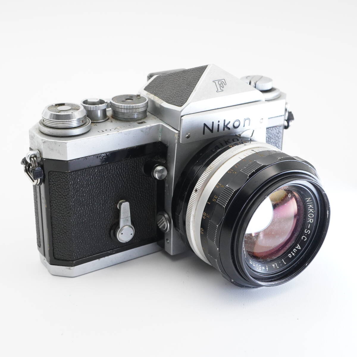 現状品 Nikon F アイレベル (シャッターNG 露出NG) NIKKOR-S・C Auto 50mm F1.4 非Ai フィルム一眼レフカメラ #AA5137