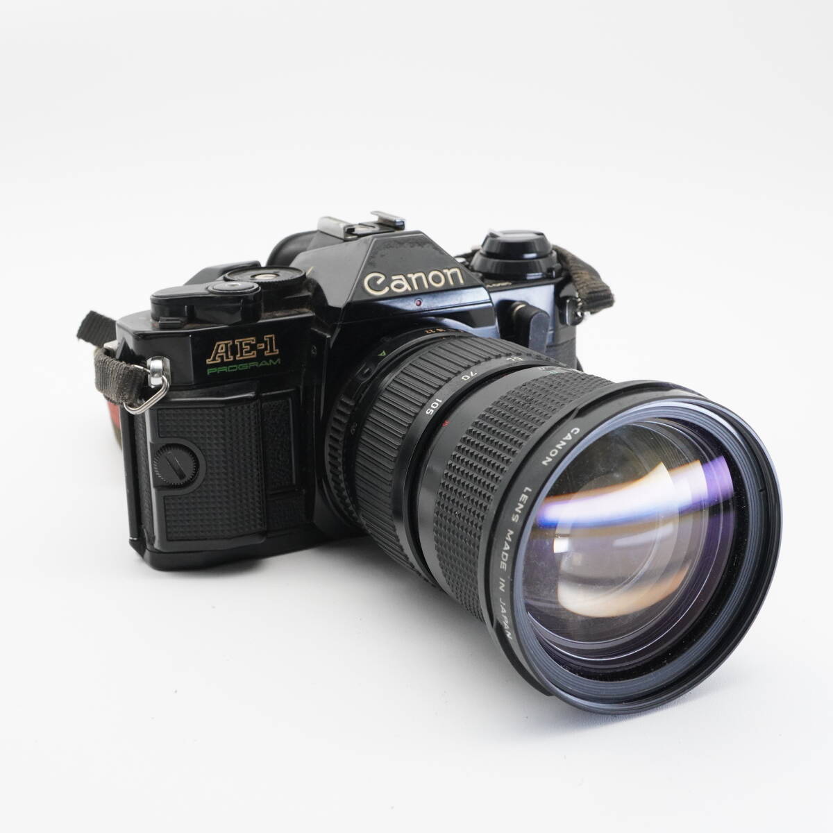 現状品 Canon キヤノン AE-1 Program (シャッターNG 露出OK) NewFD 35-105mm F3.5 Data Back A フィルム一眼レフカメラ #AA5115