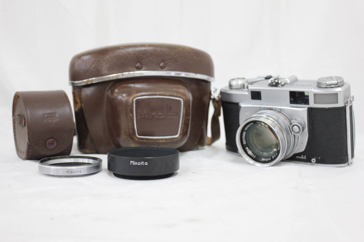 【返品保証】 ミノルタ Minolta Super A Chiyoda Kogaku Super Rokkor 5cm F1.8 フード ケース付き カメラ M7160