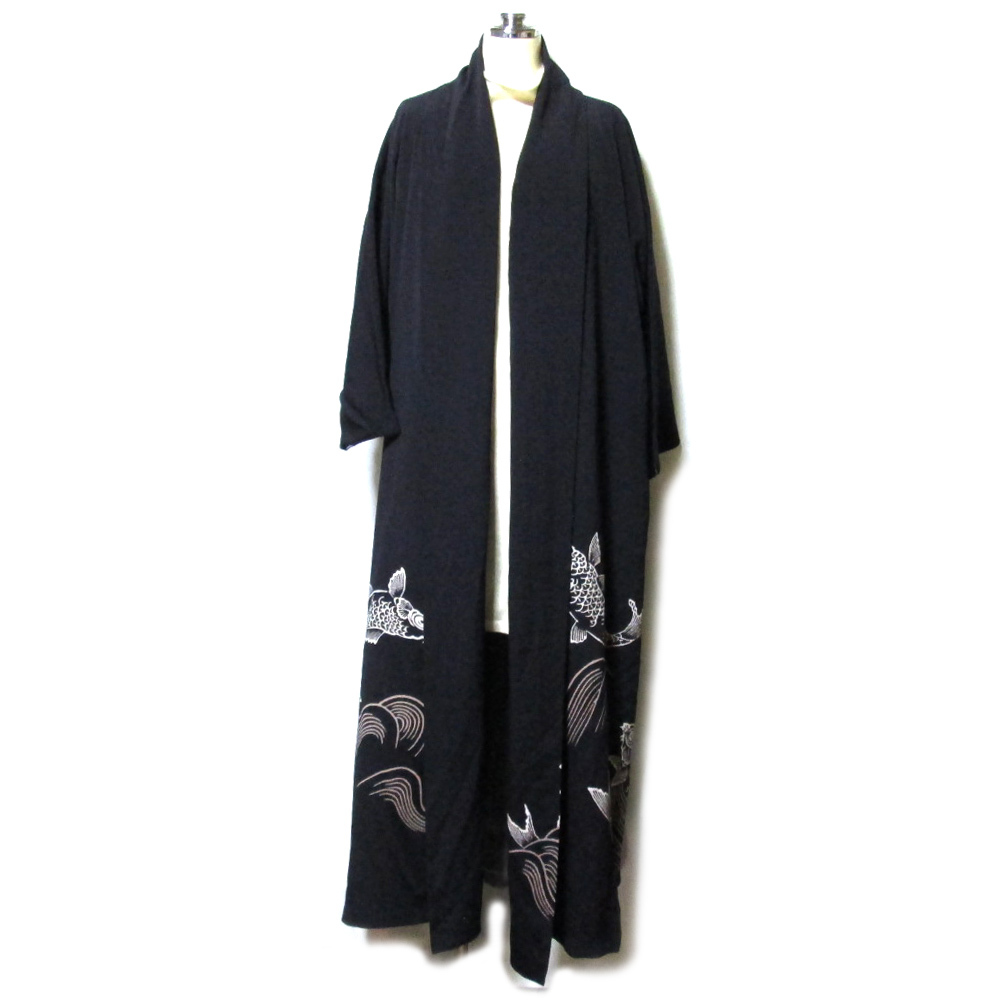 Vintage Yohji Yamamoto　ヴィンテージ ヨウジヤマモト　「S」 90s 友禅シルク着物マキシ丈コート 138861-q