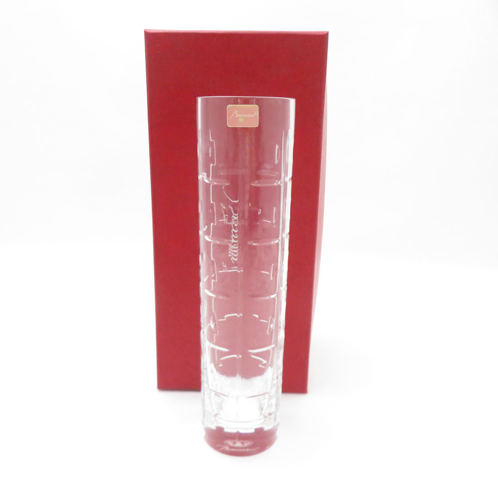 美品 Baccarat バカラ エキノックス フラワーベース クリスタル 花瓶 一輪挿し H20 オブジェ インテリア SU12709B1