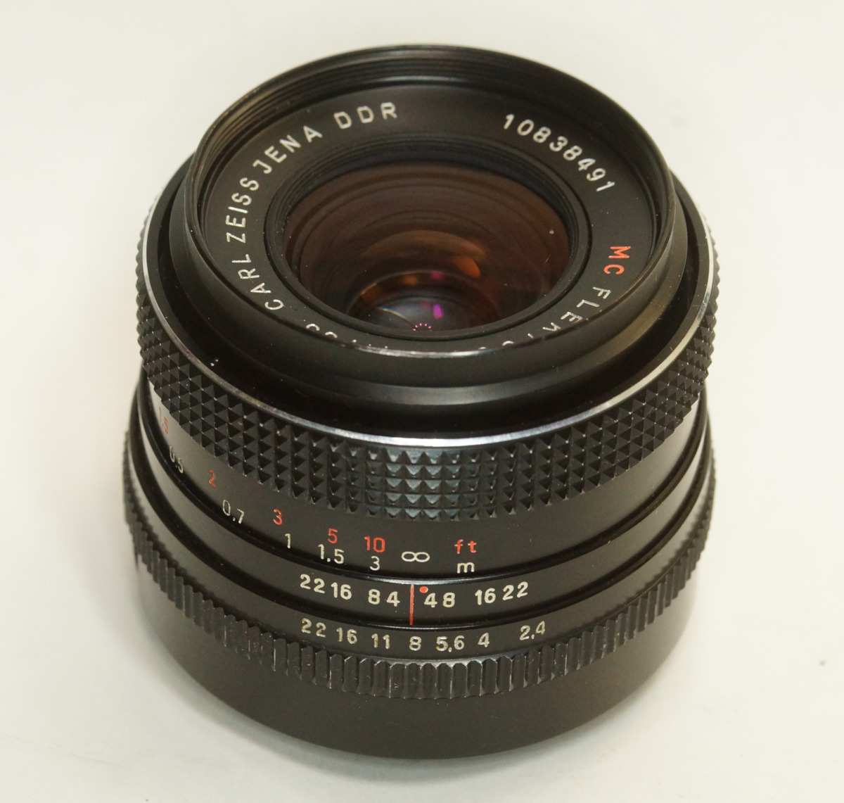 ドイツ製 Carl Zeiss Jena MC FLEKTOGON 2.4/35 M42 18N-491 前期型 マルチコート Red MC 