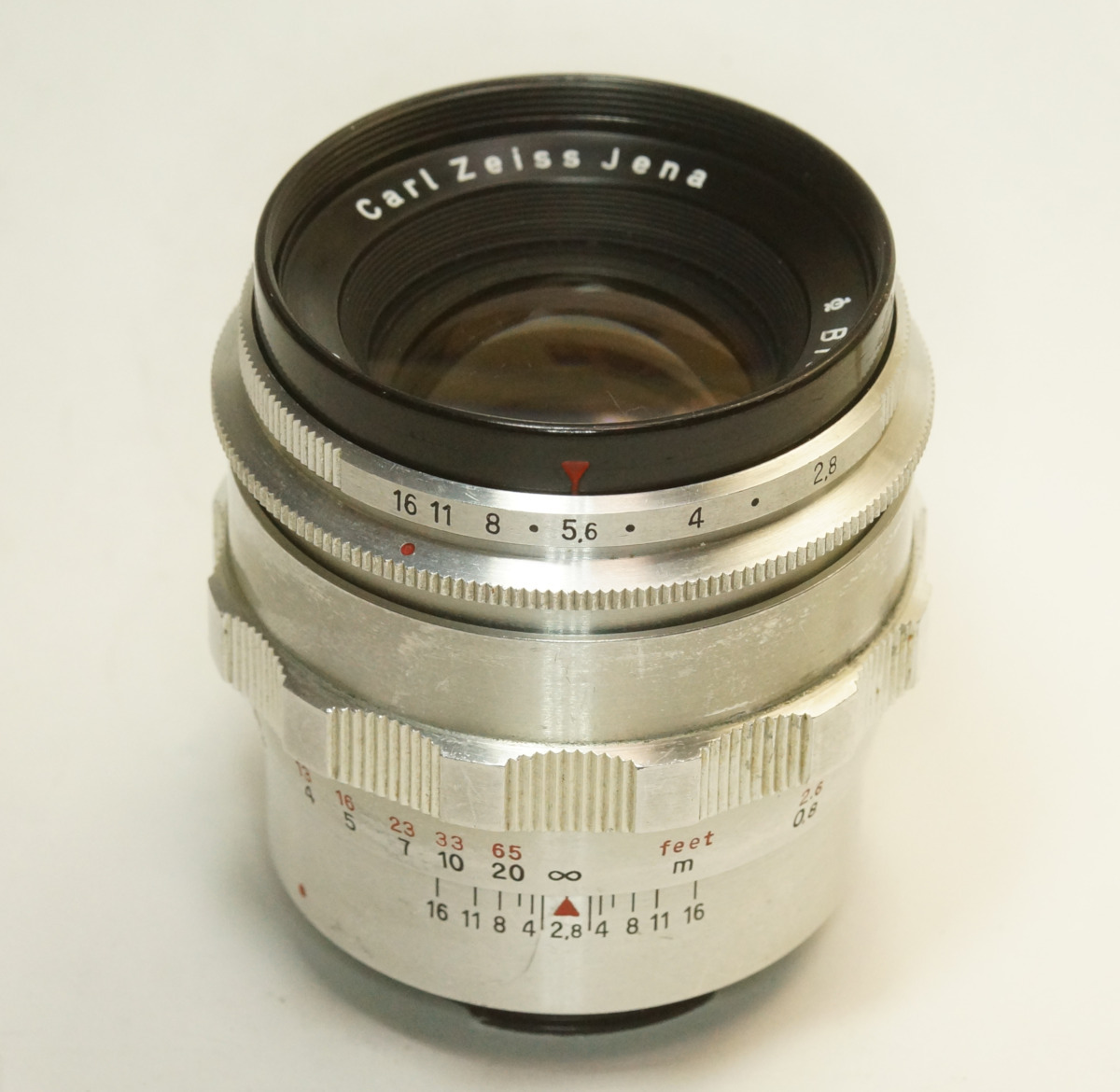 ドイツ製 Carl Zeiss Jena Biometar 2.8/80 Exakta 10N-520 Q1 シルバー 絞羽14枚 50年代