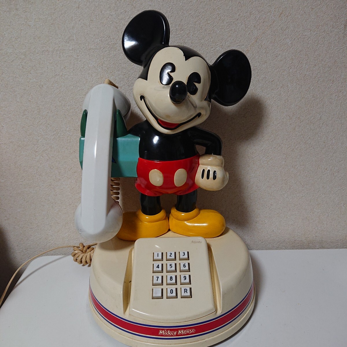ジャンク 電話機 ミッキーマウス 神田通信工業 DK-641BK 置物 レトロ インテリア B-59-0098 汚れ、経年劣化あり【UR6071403】