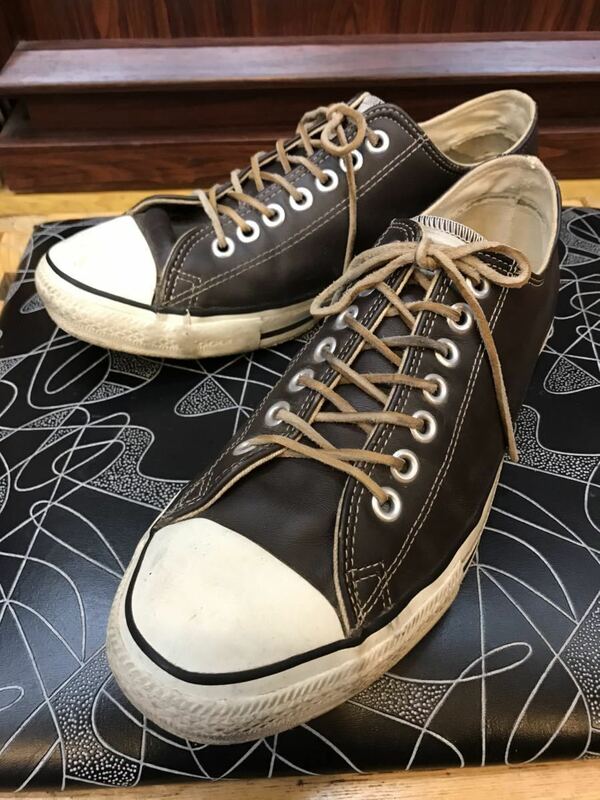 converse コンバース オールスター ローカット オールレザー Made in USA US10 90年代 ALL STAR US９CONVERSE レザースニーカー 送料無料