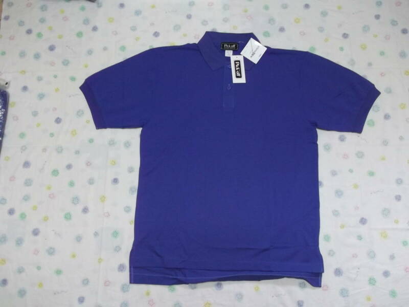定形外OK　Pick-off　半袖　ポロシャツ　形態安定加工ニット　ブルー　XOサイズ　４９００円