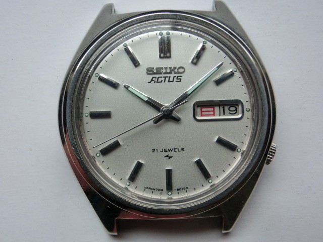 【ベルト無】 セイコー メンズ腕時計 アクタス オートマチック 自動巻き 7019 シルバー色