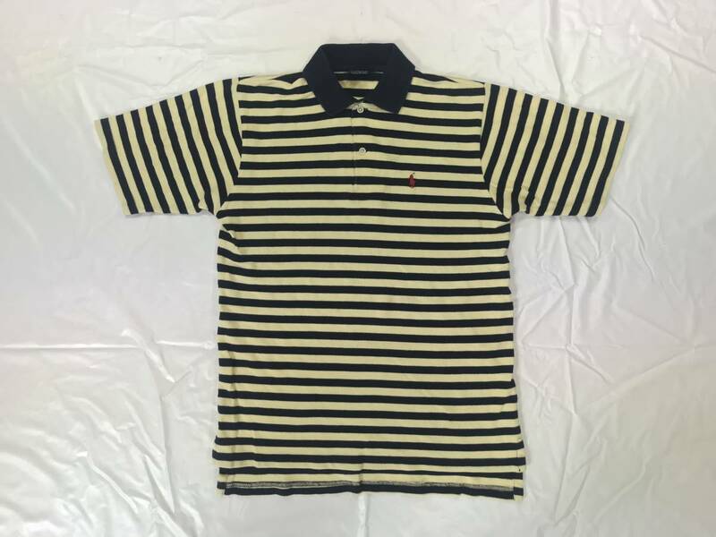 古着 438 boy's Lサイズ 半袖 ボーダー シャツ polo ポロ ラルフローレン ビンテージ 80 90 USA vintage