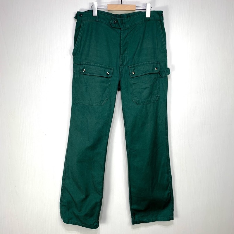 フランス製 Adolphe Lafont フレンチ ワークパンツ 44サイズ グリーン ウエスト 42cm ポケット 古着 メンズ ユーロワーク ビンテージ