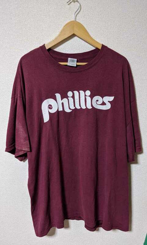 希少 ヴィンテージ チェイスアトリー Tシャツ phillies　MLB 野球 ビッグサイズ バーガンディー 当時物 US古着