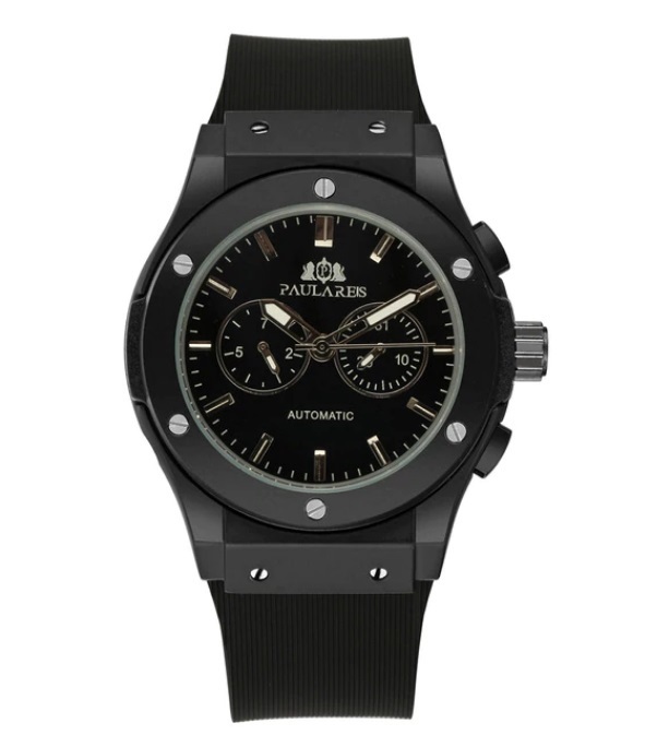 腕時計　メカニカル　レザーラバーストラップカジュアルスポーツジュネーブ　カラー：Black 1