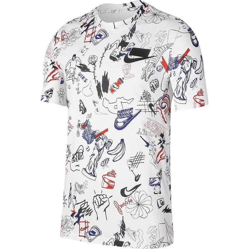 ☆匿名発送☆新品タグ付き L/2XLサイズ選択可 店舗完売 ナイキ S/S 総柄Tシャツ 風車ロゴ スウッシュ ニケ NIKE NSW SPORT PACK SS TEE
