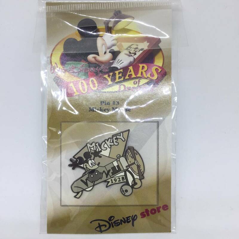 ♪ ディズニーストア 100 years of Dreams #3 Mickey Mouse Plane Crazy ミッキー ピンバッジ 2001年 新品