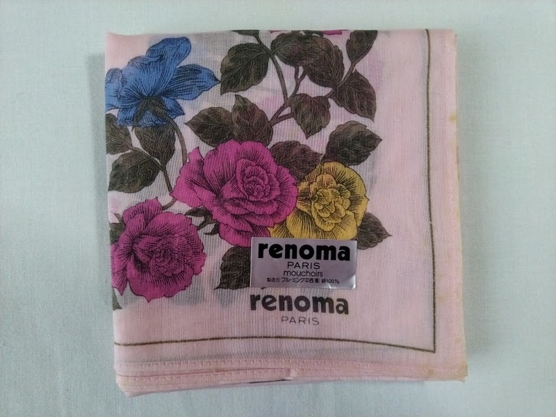 【未使用 難あり】renoma / レノマ ハンカチ ピンク 花柄 dyh-3648