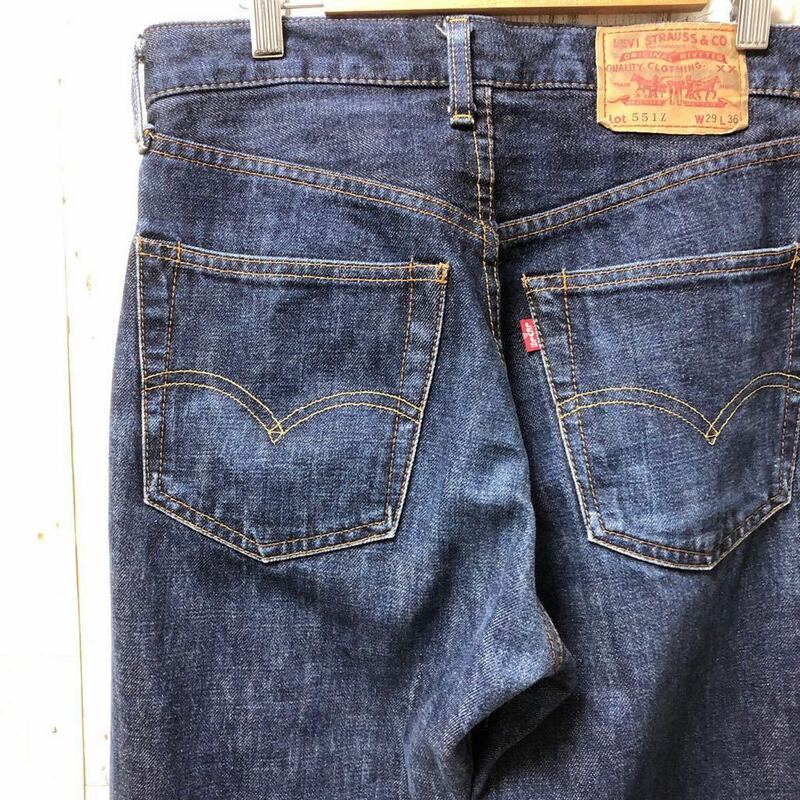 【濃紺】Levi's リーバイス 551Z W29 L36 ビンテージ 復刻 日本製 ビックE 赤耳 TALON ZIP Vステッチ ポケット裏シングル