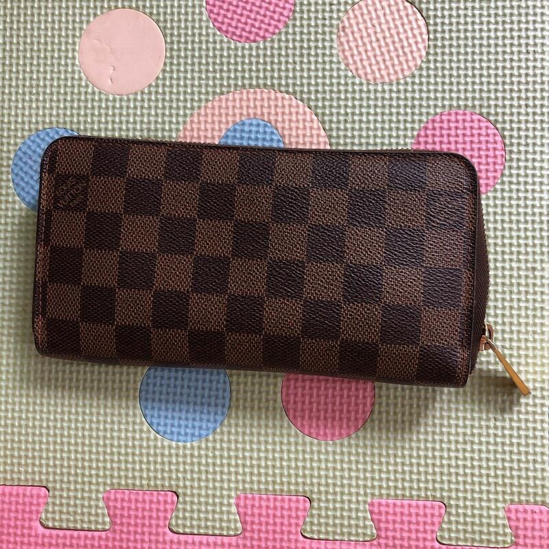 【即決！】LV ルイヴィトン ラウンドファスナー長財布 難ありLOUIS VUITTON ダミエ ジッピーウォレット