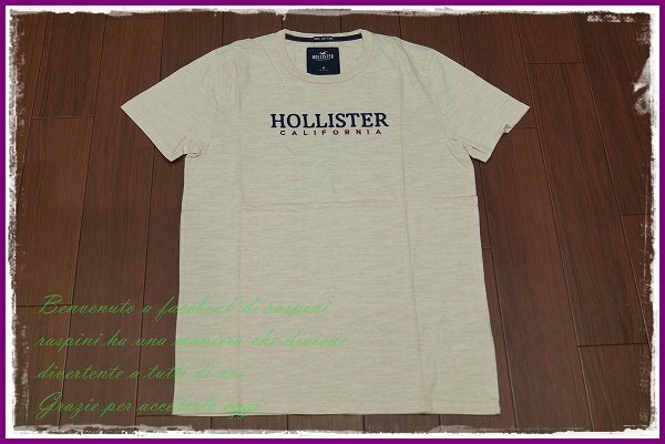 ◆◇Hollister 刺繍 ロゴ Tシャツ 半袖/XL/ヘザータン/メンズ ホリスター アバクロ カットソー a&f 大きいサイズ 2ｌ◇◆