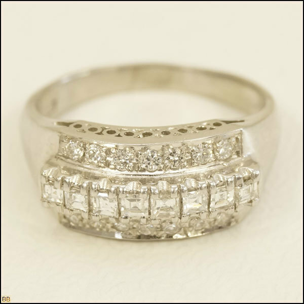 zf27 宝石鑑別書付◆Pt900 ダイアモンド リング 0.50 15号 天然 8.65ｇ 指輪 プラチナ