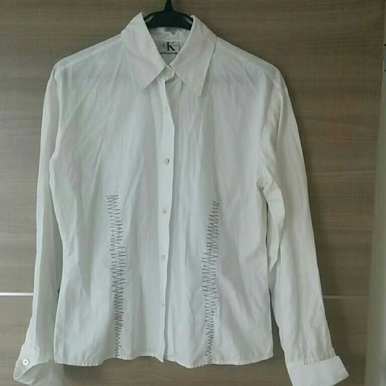 長袖シャツ 長袖 ボタンダウンシャツ Calvin Klein　カルバンクライン　白　シャツ　コットン　綿　100%