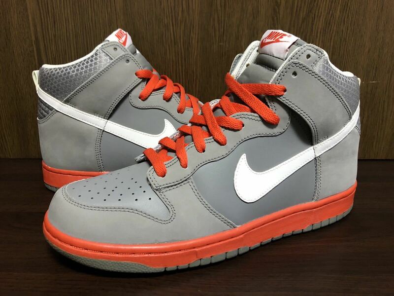 12年製 日本未発売 NIKE DUNK HIGH ナイキ ダンクハイカット SWOOSH【317982-012】LIGHT CHARCOL ORANGE チャコール グレー オレンジ US10