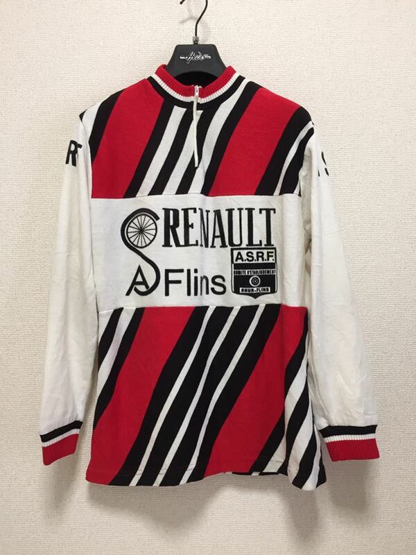 ヨーロッパヴィンテージ フランスヴィンテージ サイクリングシャツ 長袖バイクシャツ ジャージ Tricots du Rocher フランス製 'RENAULT'