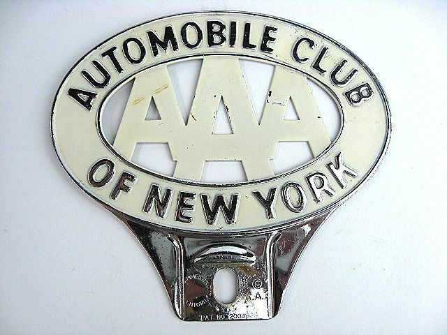 1950’s AAA トリプルエー ビンテージ ライセンス トッパー NY ニューヨーク 検 看板 アメ車 ボム OG ローライダー 30s 40s シボレー FORD