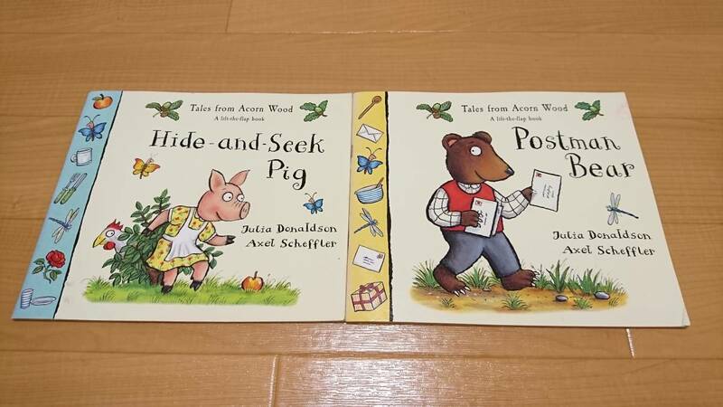 英語絵本 2冊セット 『Postman Bear』『Hide-and-Seek Pig』Julia Donaldson／Axel Scheffler しかけ絵本