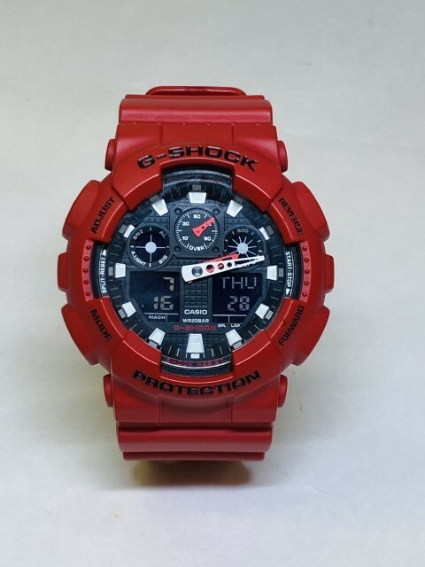 CASIO カシオ G-SHOCK Gショック 腕時計 GA-100B 赤 5081 メンズ腕時計 クオーツ 参考価格14,850円