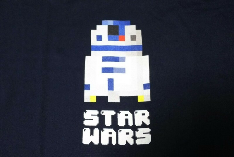 限定品 Star Wars スター・ウォーズ 『R2-D2 8bitデザイン』 Tシャツ 半袖 紺 前プリント L・身幅約50cm※未使用品/商品タグ付き/入手困難