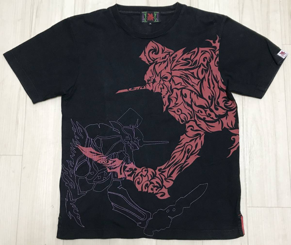エヴァンゲリオン初号機 錦 コラボ 限定 Tシャツ 【 M 】 EVANGELION ヴィンテージ 和柄 刺繍 ブラック 黒