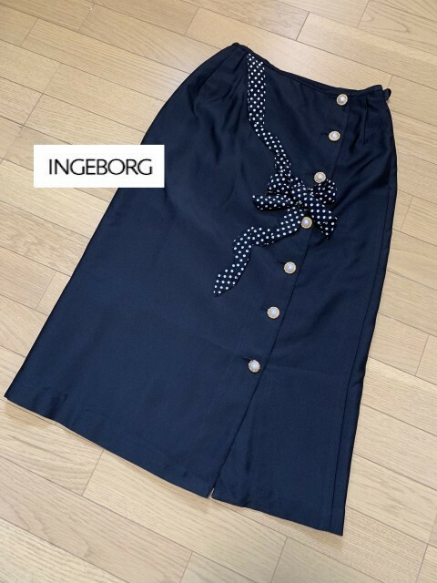 INGEBORG【インゲボルグ】リボン飾り Aライン スカート