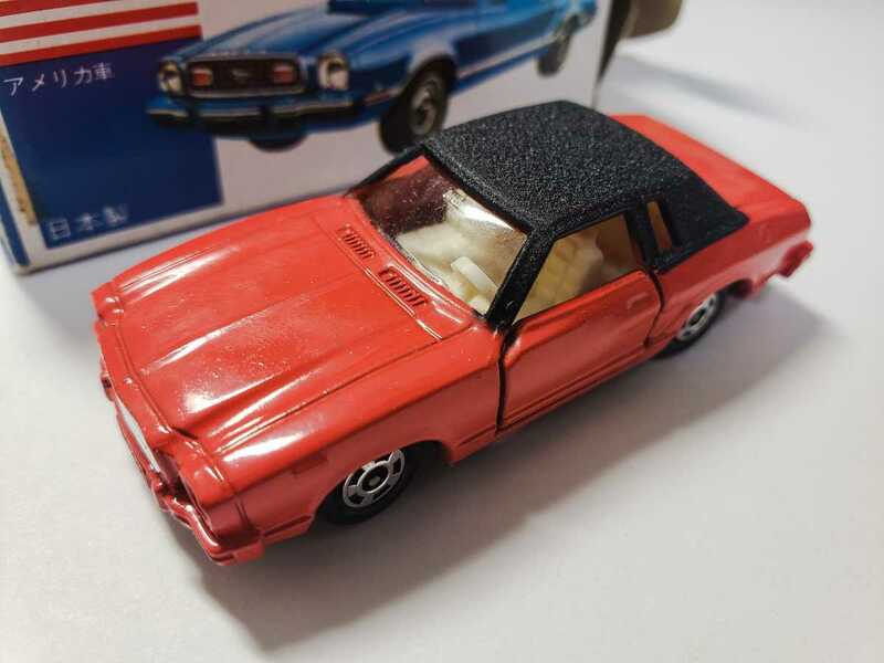 トミカ 青箱 F38 フォード ムスタングⅡ ギア 赤 FORD MUSTANG 2 GHIA ムスタング Ⅱ 日本製 絶版外国車シリーズ32★015