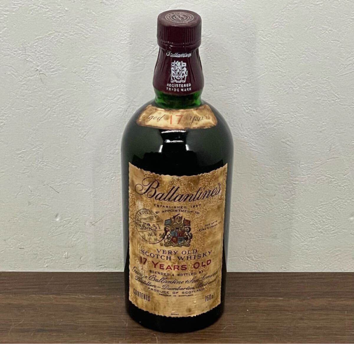 EDK6b 未開栓 BALLANTINE'S 17年 バランタイン ベリーオールド 赤青旗紋章 スコッチ ウイスキー グリーンボトル 古酒 750ml 43% お酒