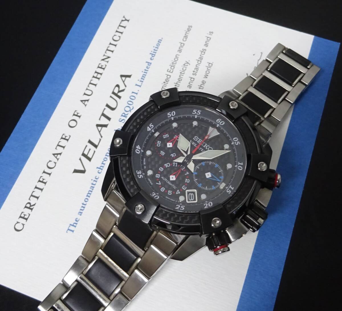 希少 2000本海外限定 SEIKO セイコー VELATURA ベラチュラ クロノグラフ SRQ001 8R28-00A0 自動巻 メンズ 純正内外箱あり 本物