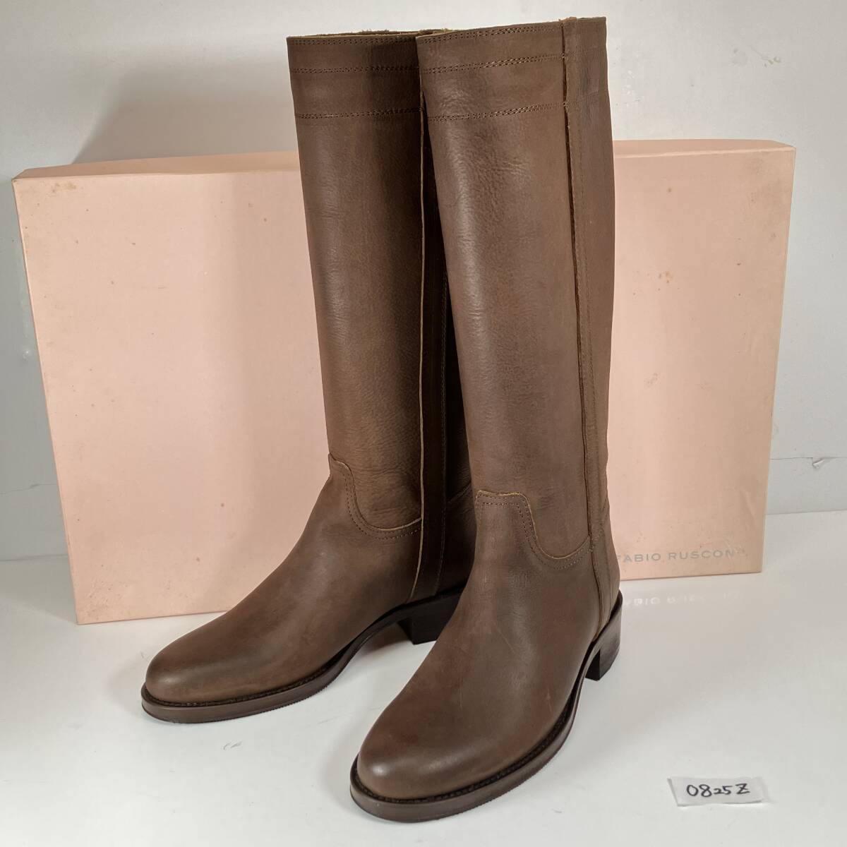 (志)【新品】FABIO RUSCONI/ファビオルスコーニ 本革 ヴィンテージ加工 ロングブーツ VINTARG 8500 サイズ36 ブラウン 茶 (I)0825Z