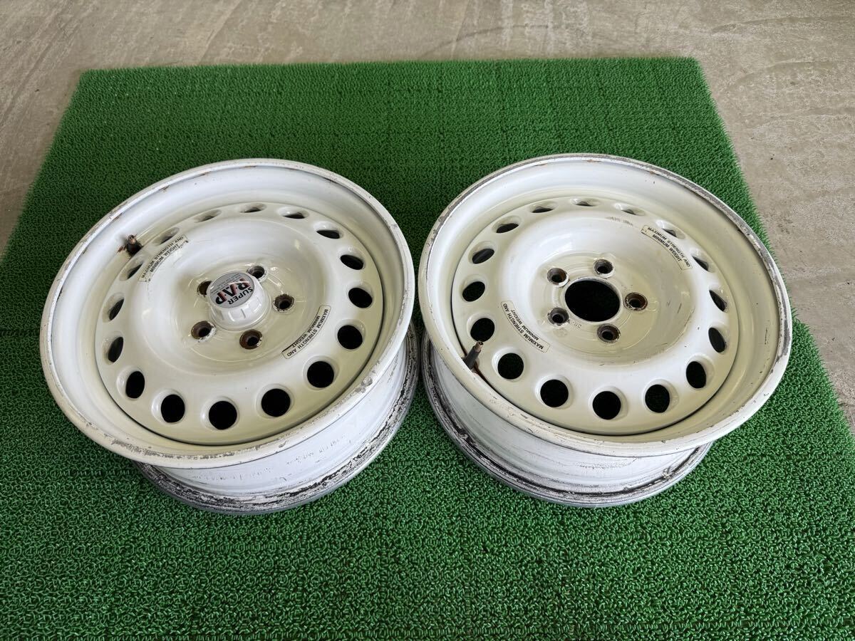 BRIDGESTONE スーパーラップ 15インチ 5穴 PCD100 6J オフセット38 BS ブリヂストン SUPER R.A.P SUPERRAP 中古2本