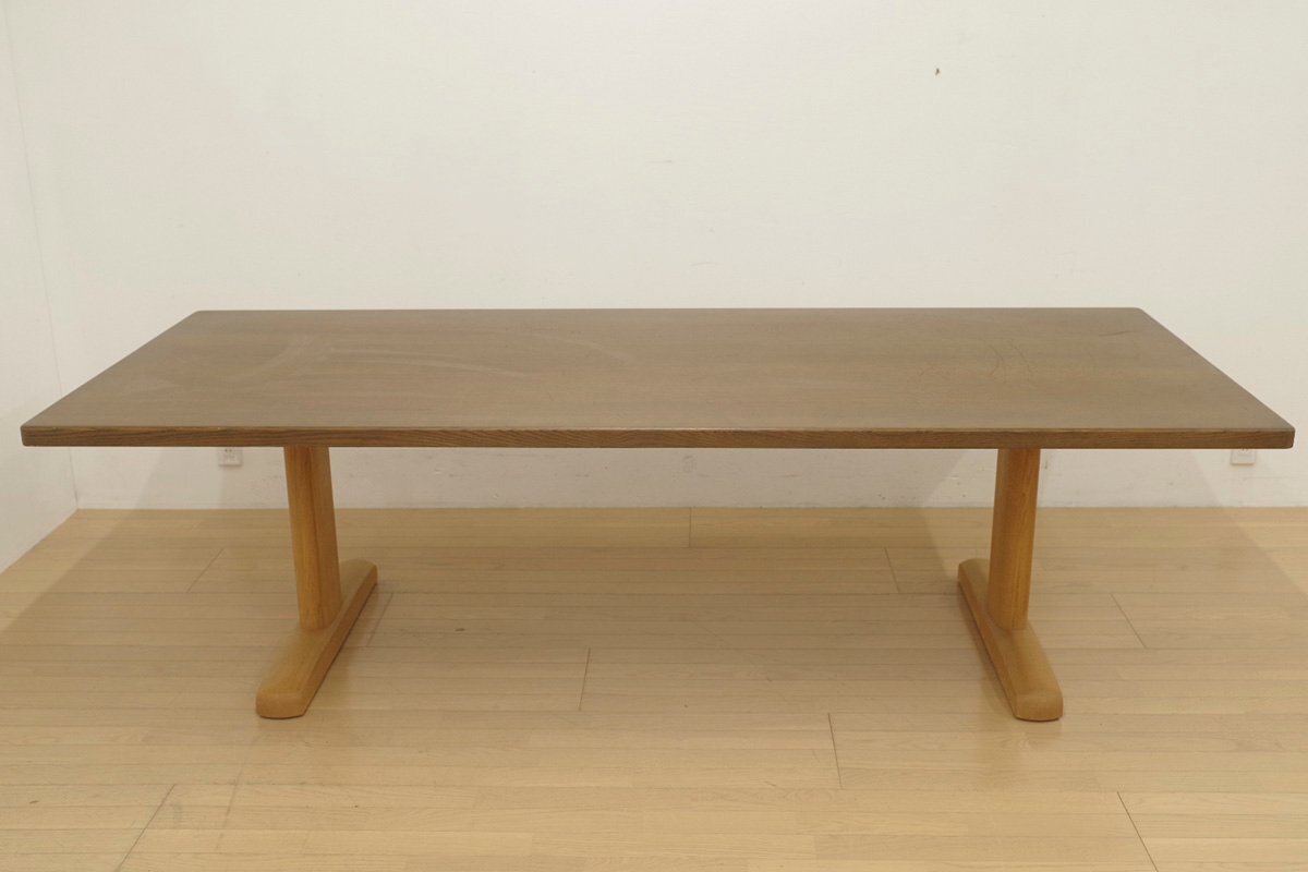 展示品 シラカワ 白川 セミオーダー ダイニングテーブル W240cm 厚み4cm 楢 オーク 無垢材 食卓 飛騨の家具 ワークテーブル ミーティング