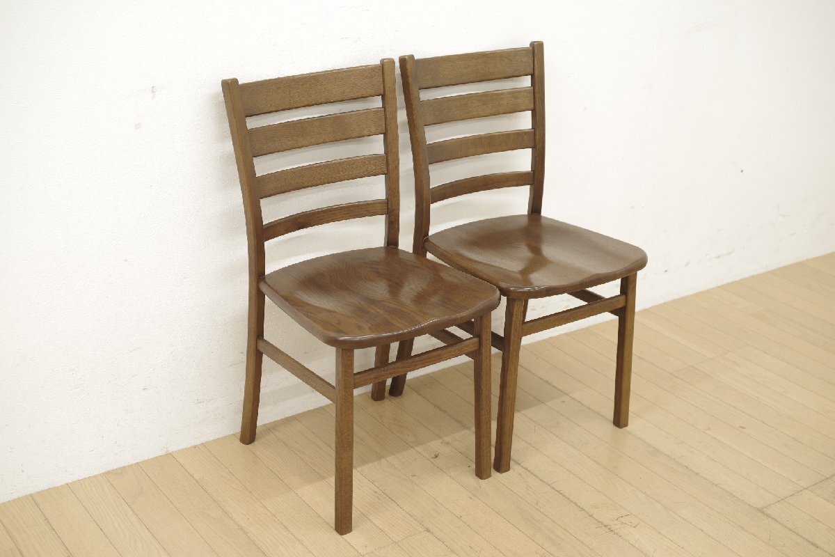 飛騨産業 キツツキ baguette life バゲットライフ ダイニングチェア 2脚セット 椅子 リビング カフェ 店舗 オーク材 イス 天然木 (C)