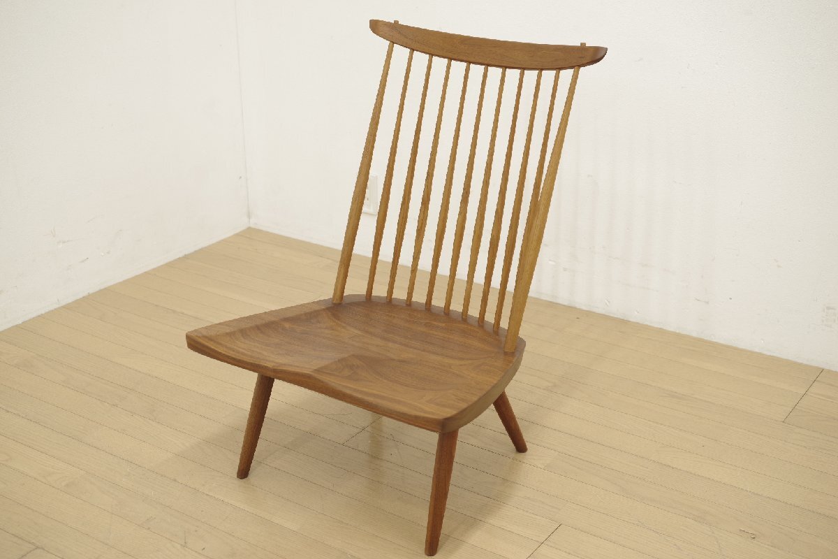 希少 美品 ジョージ・ナカシマ ラウンジチェア CN102 ウォールナット無垢 デザイナーズ モダン メンテナンス済 B